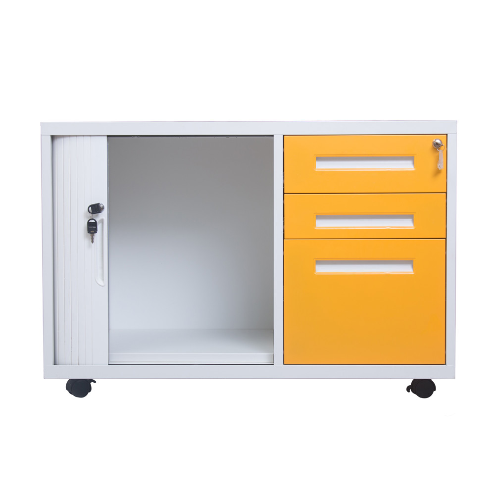 Narrow Edge Mobile Cabinet with Tambour Door