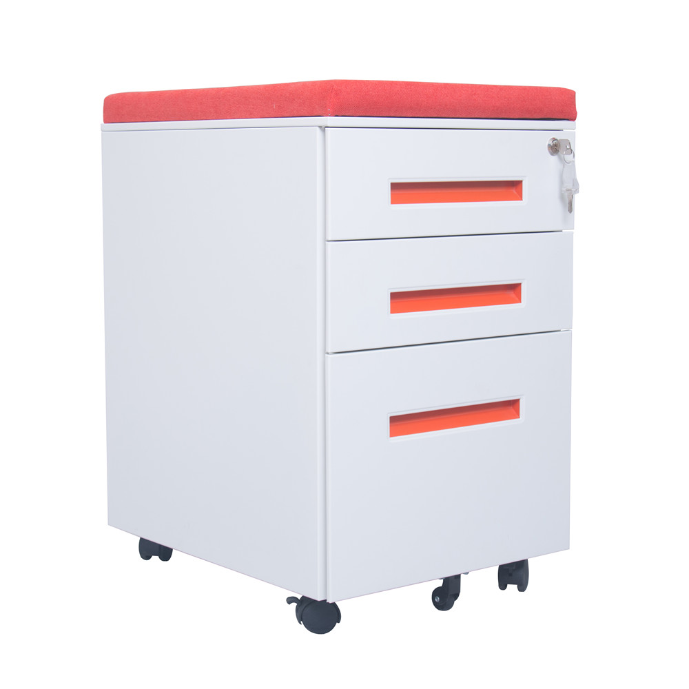Steel Mobile Filing Cabinet With Cushion