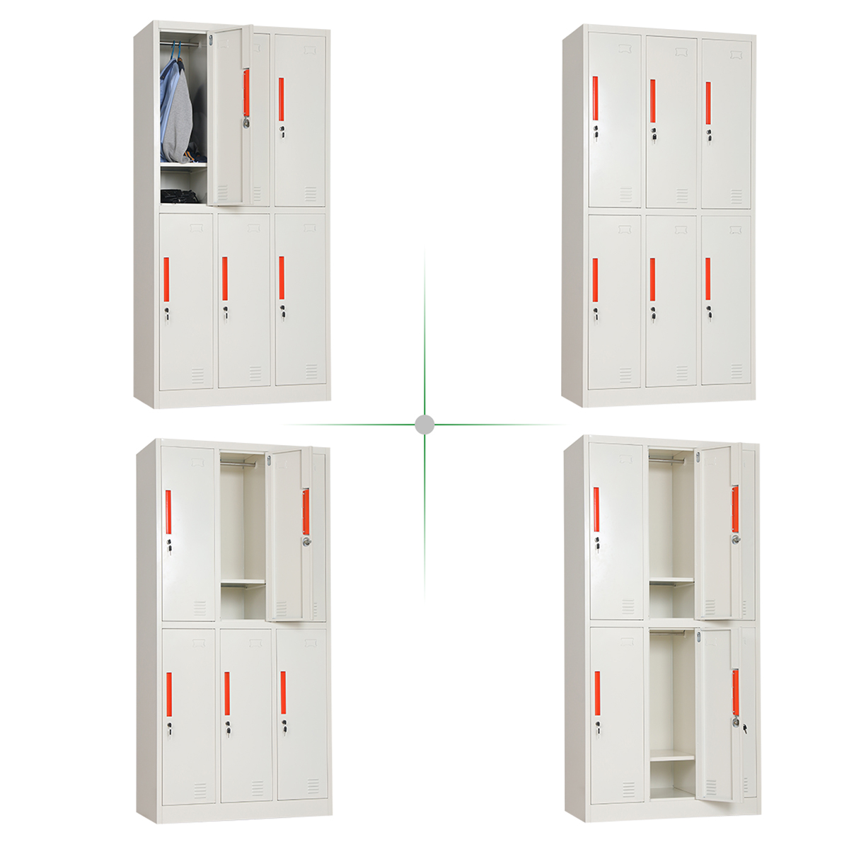 6 Door White Steel Locker 1.jpg