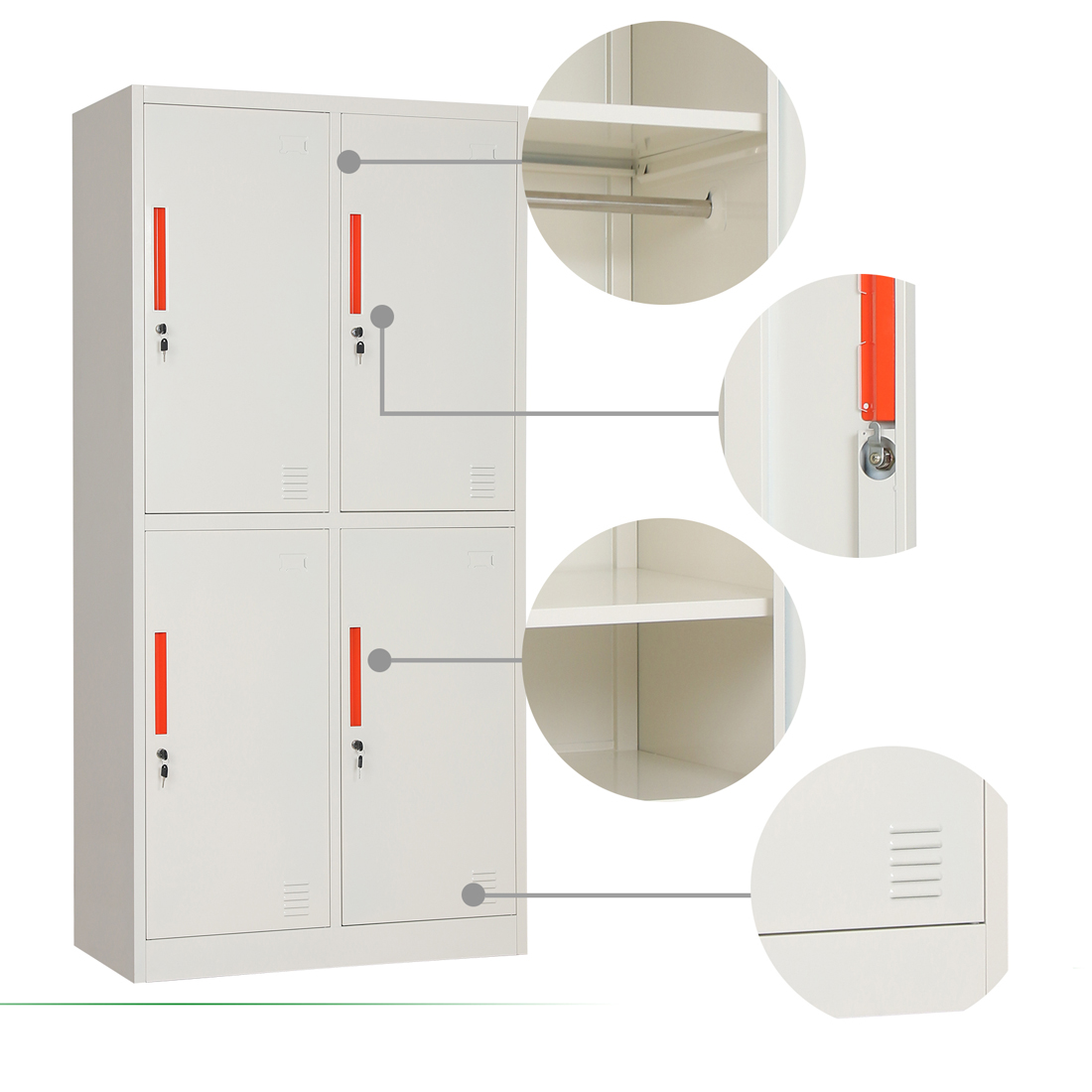 White Color 4 Door Steel Locker 2.jpg