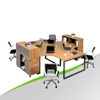 Circular Office Desk with Drawer Cabinet